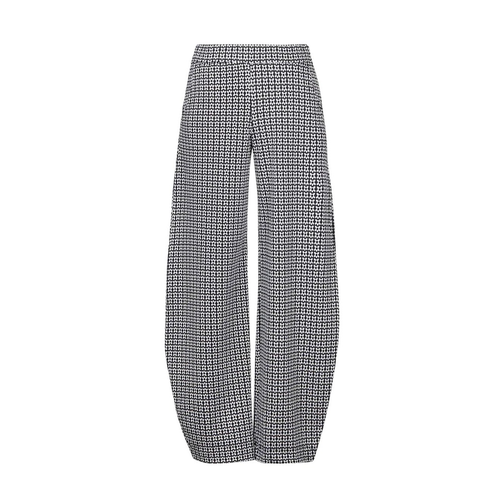 Alembika Flower Power Flow Pants Grey Knit Floral Relaxed Trousers Size 1 US 6-8